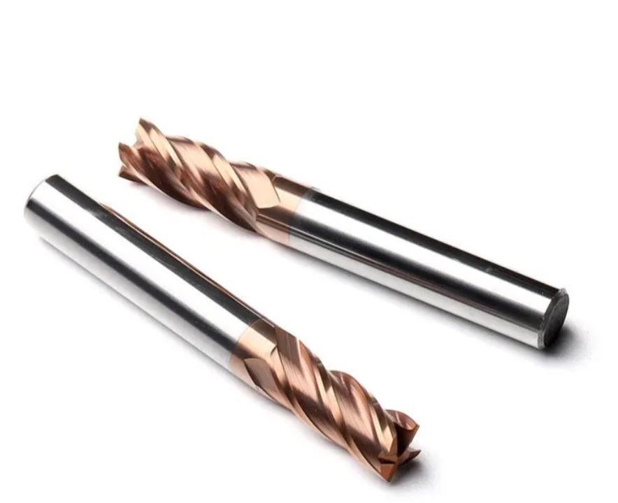 TiSiN Coating Carbide End Mill 4 Flute Flat Milling Cutter Cutting Tools for Metal