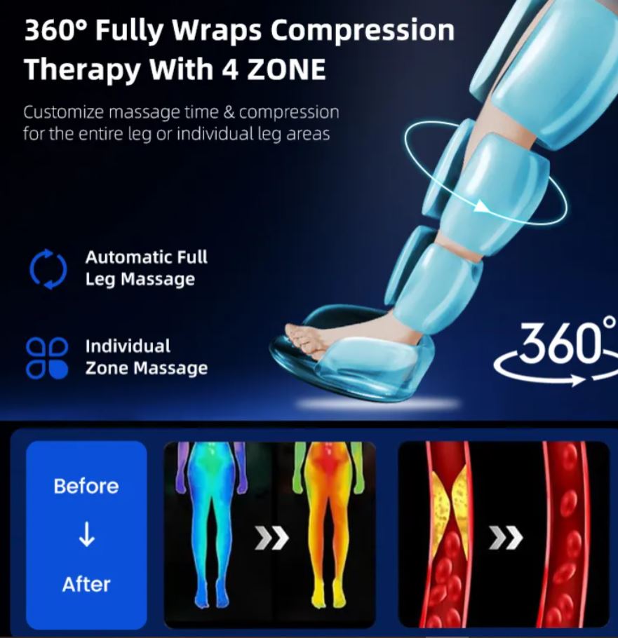Rechargeable Recovery Pump LEG Boots with LCD Touch Screen