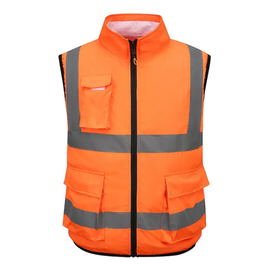 Unisex Reflective Strip Sleeveless Air Conditioning Vest Refrigeration Workers Suit