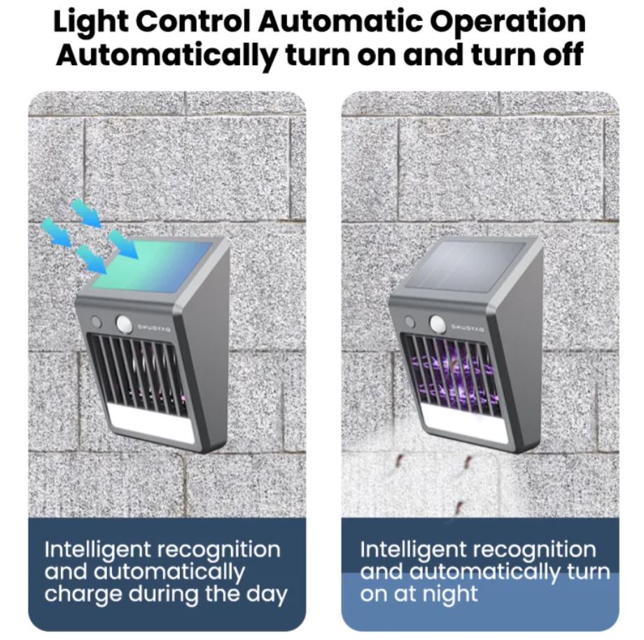 Outdoor Rechargeable Solar Insect Killer Lamp Garden Wall Mounted