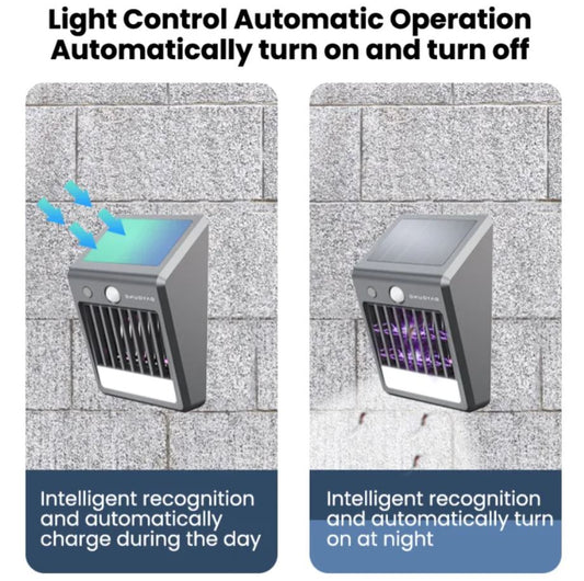 Outdoor Rechargeable Solar Insect Killer Lamp Garden Wall Mounted