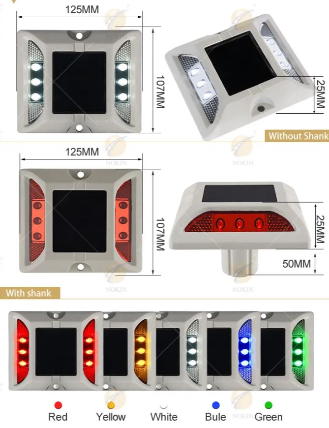 Traffic Led Indicator Light Road Stud Solar Reflective Flashing Pavement