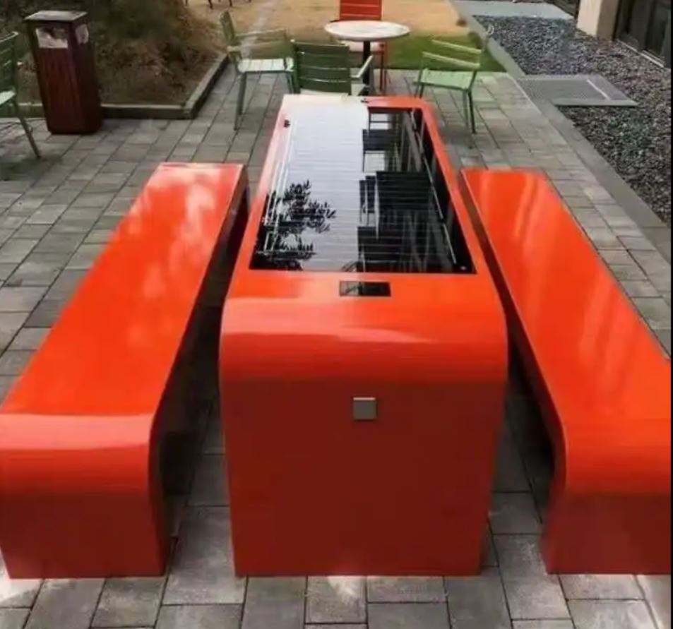 Smart City Connected Outdoor Solar Powered Bench