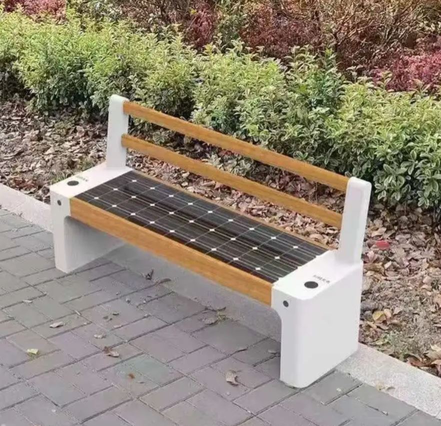 Smart City Connected Outdoor Solar Powered Bench
