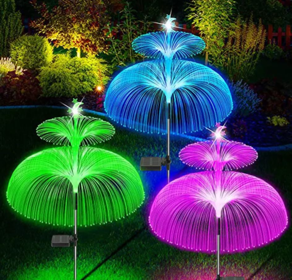Waterproof 7 Color Changing Solar Double Jellyfish Garden Lights