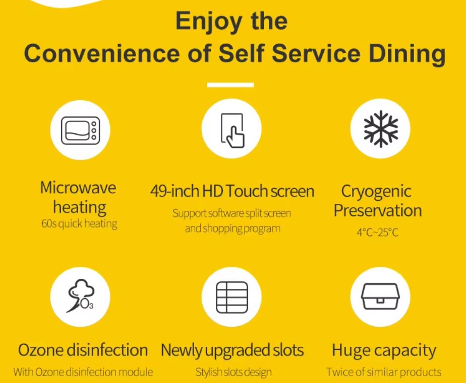 AFEN 4-Hour Self-Service Vending Machine: Instant Food Vending with 49-Inch Touch Screen