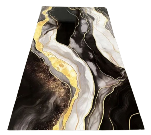 Black PVC Marble Sheet UV High Glossy Wall Panels for Interior