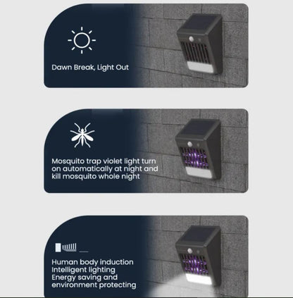 Outdoor Rechargeable Solar Insect Killer Lamp Garden Wall Mounted