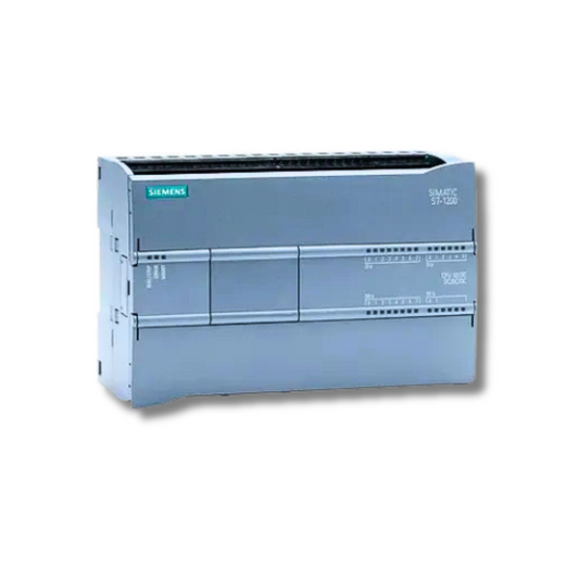 The PLC installed in an industrial control cabinet.