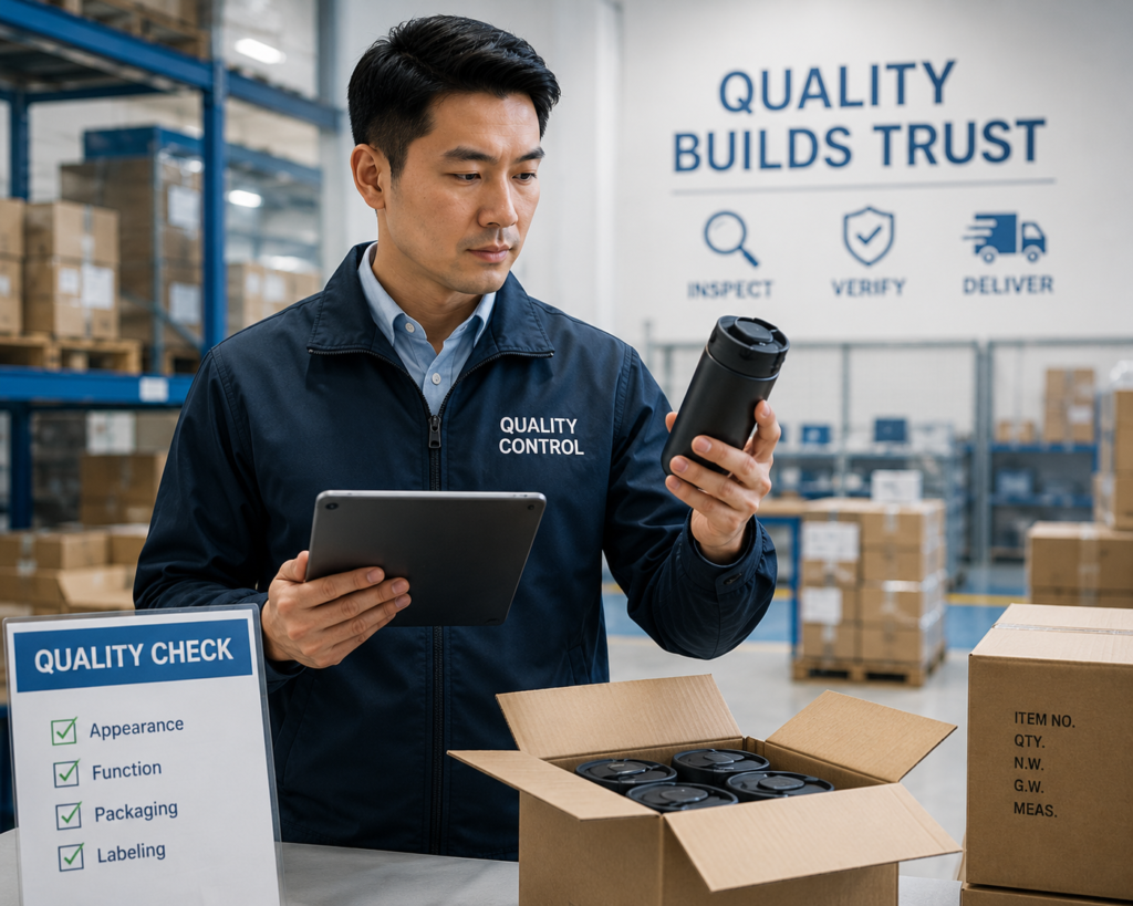 "Quality control inspection for international shipments from China"
