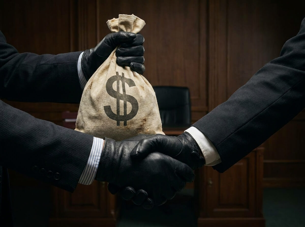 handshake with money bag