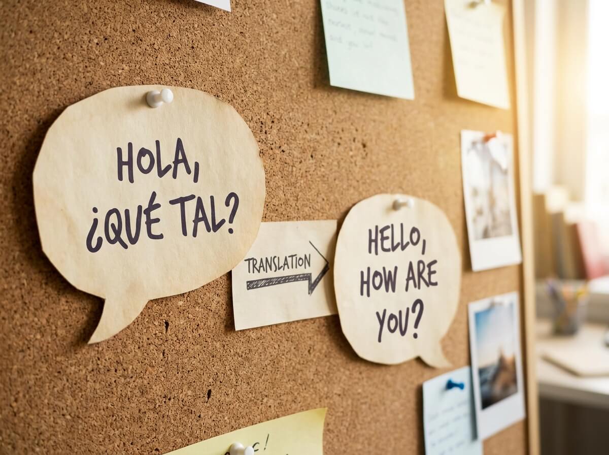 two speech bubbles translation