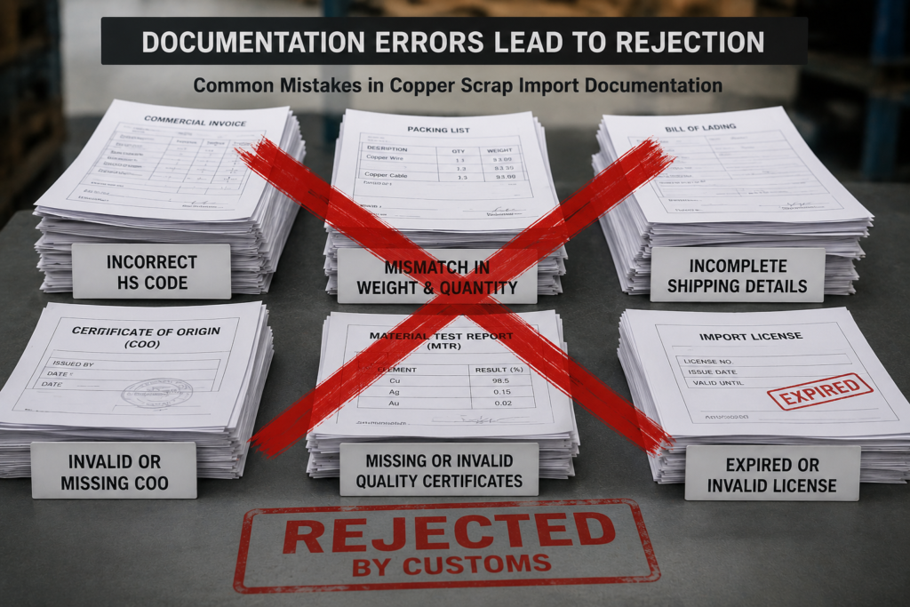 Common mistakes in copper scrap import documentation causing customs rejection