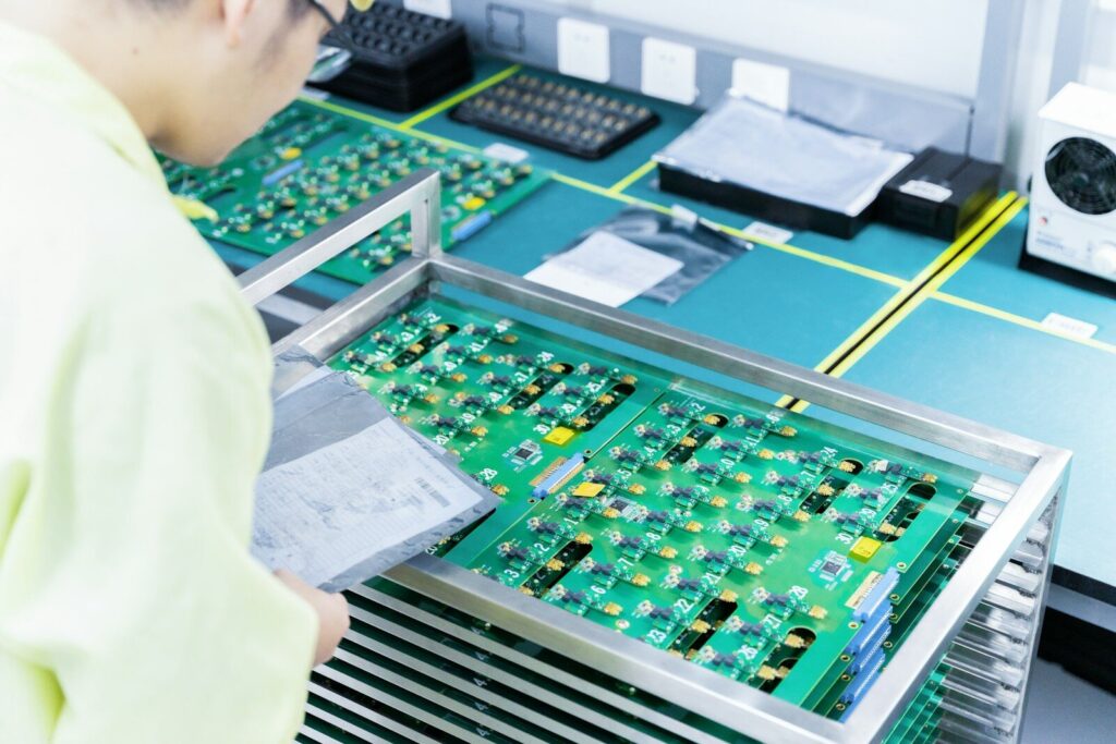 comparing product samples before bulk supplier order